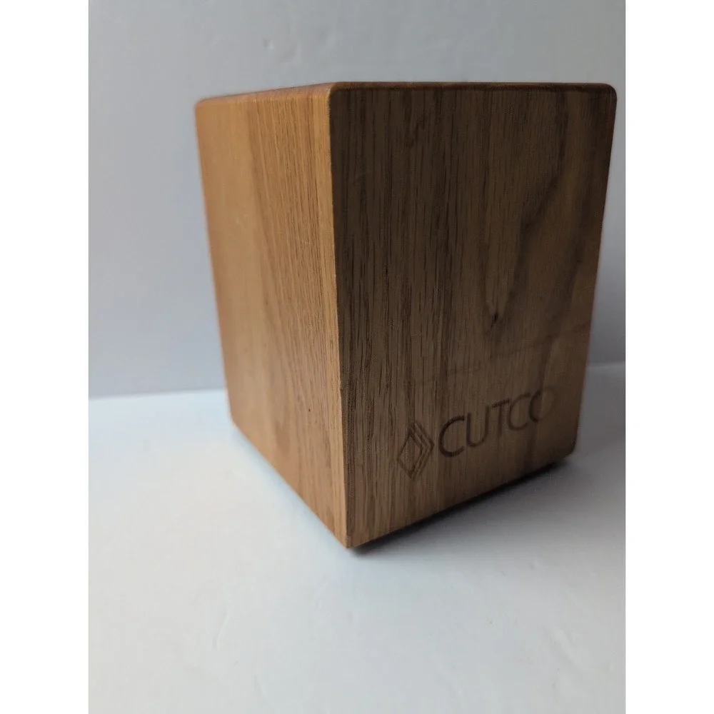 Vintage Cutco Wooden Kitchen Utensil Holder Honey Oak Finish 4